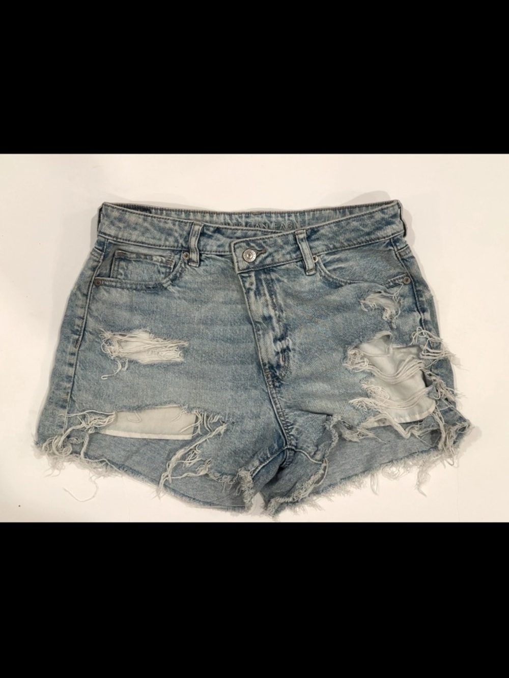 American Eagle Outfitters Distressed Cut Off Denim Shorts Light Blue Size 10